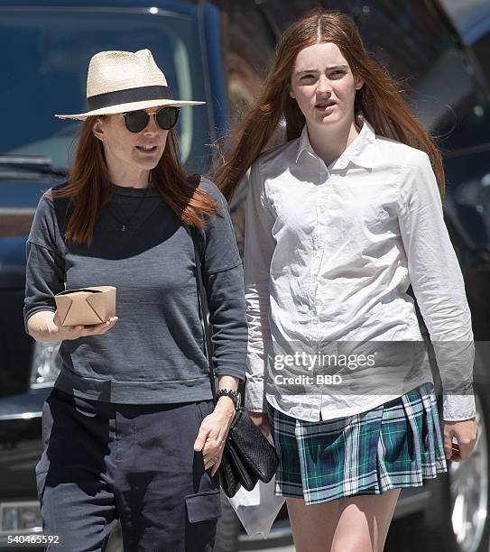 Julianne Moore and daughter Liv Freundlich are seen on June 15, 2016 in New York City.