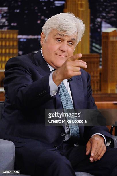 Comedian Jay Leno visits "The Tonight Show Starring Jimmy Fallon" at Rockefeller Center on June 15, 2016 in New York City.