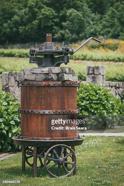 wine press - wooden wine press stock pictures, royalty-free photos & images