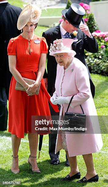 Crown Princess Mary of Denmark, Prince Edward, Earl of Wessex and Queen Elizabeth II attend day 2 of Royal Ascot at Ascot Racecourse on June 15, 2016...
