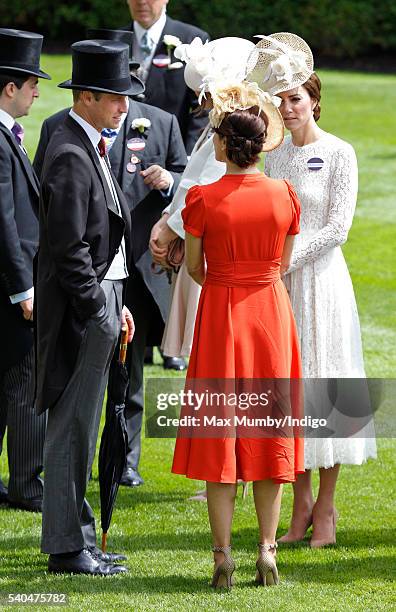 Prince William, Duke of Cambridge, Crown Princess Mary of Denmark and Catherine, Duchess of Cambridge attend day 2 of Royal Ascot at Ascot Racecourse...