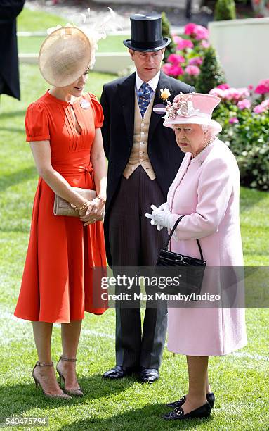 Crown Princess Mary of Denmark, Prince Edward, Earl of Wessex and Queen Elizabeth II attend day 2 of Royal Ascot at Ascot Racecourse on June 15, 2016...