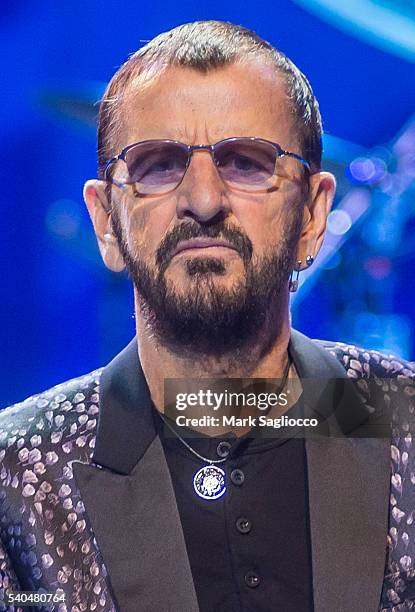 Musician Ringo Starr of Ringo Starr & His All Star Band performs at the St. George Theater on June 15, 2016 in New York City.