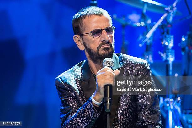 Musician Ringo Starr of Ringo Starr & His All Star Band performs at the St. George Theater on June 15, 2016 in New York City.