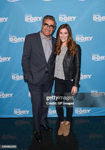 Actor Eugene Levy and daughter Sarah Levy attend the "Finding Dory" advanced screening at Cineplex Cinemas Yonge-Dundas on June 15, 2016 in Toronto,...