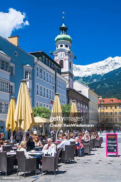 lunchtime in innsbruck - innsbruck stock pictures, royalty-free photos & images
