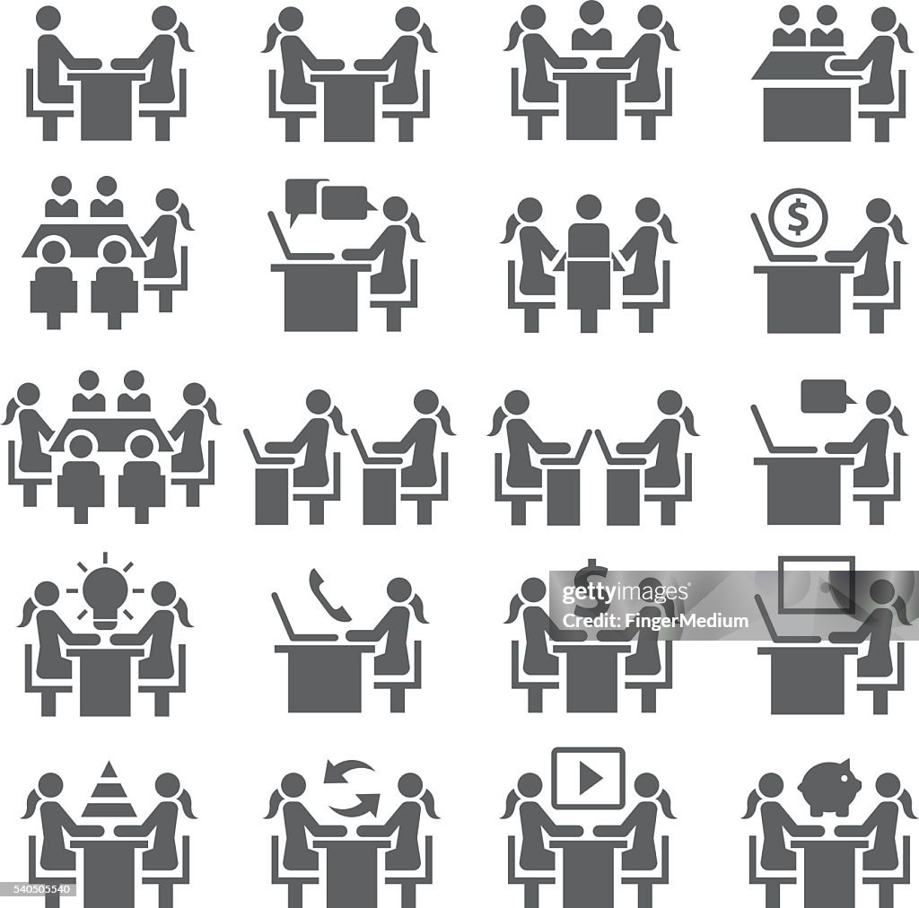 Meeting icon set