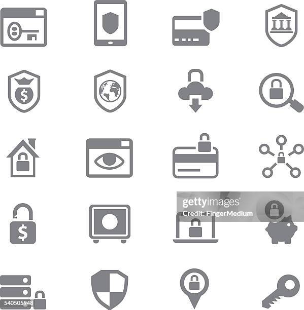 security icon set - data error icon stock illustrations