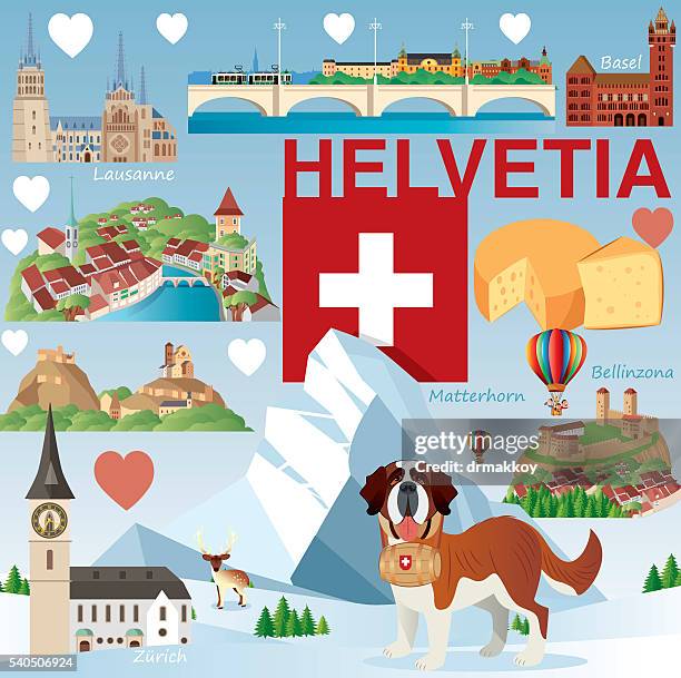 ilustraciones, imágenes clip art, dibujos animados e iconos de stock de suiza de viajes - alpes peninos