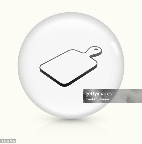 cutting board icon on white round vector button - round cutting board stock illustrations