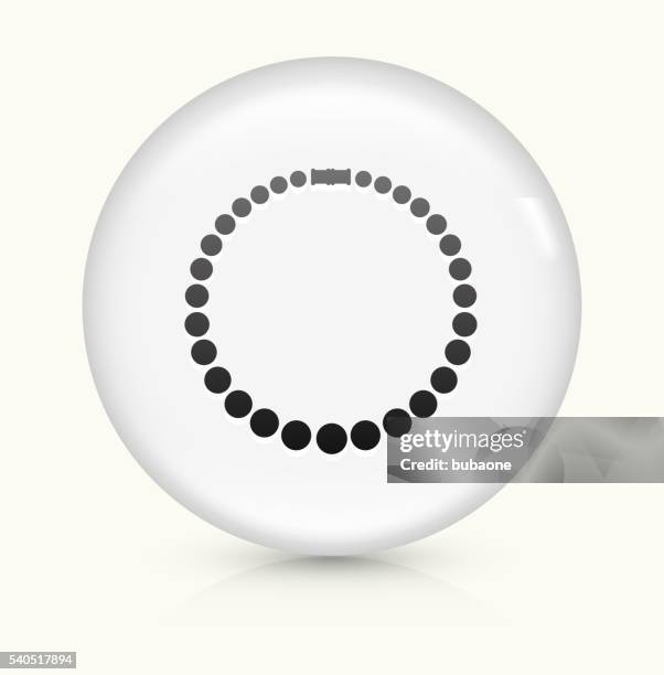 necklace icon on white round vector button - pearl necklace white background stock illustrations