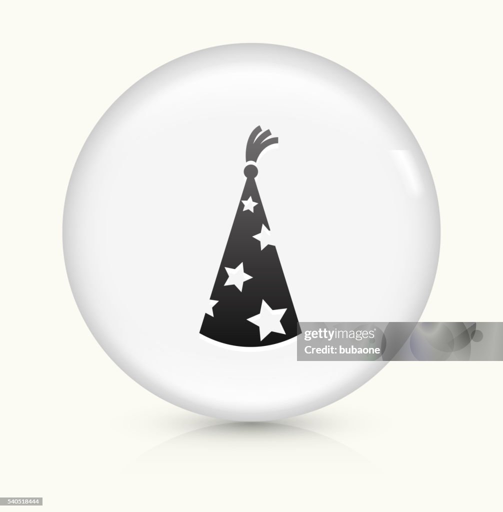 Wizard Hat icon on white round vector button