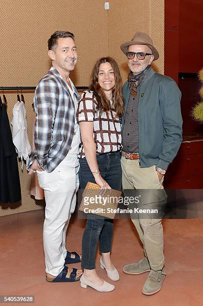 Gregory Parkinson, Lisa Tarlow and Patrik Milani attend Rachel Comey Los Angeles Store Opening on June 15, 2016 in Los Angeles, California.