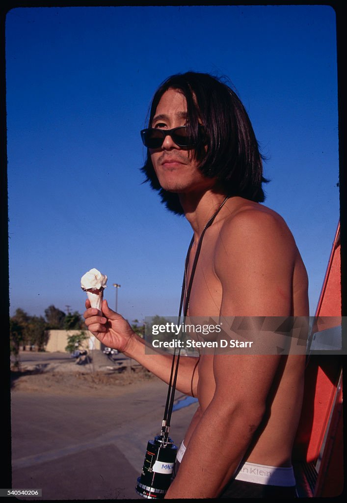 Director Greg Araki Outdoors with Ice Cream Cone