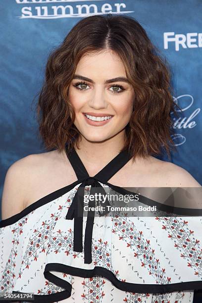 Actress Lucy Hale attends the premiere of ABC Family's "Dead of Summer" and "Pretty Little Liars" Season 7 held at the Hollywood Forever on June 15,...