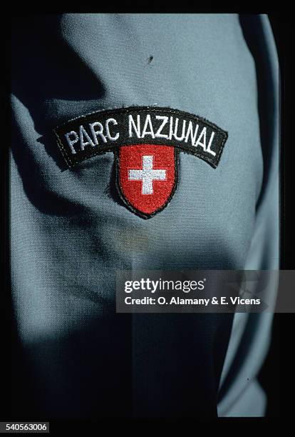 sleeve emblem for swiss national park guard - alamany stockfoto's en -beelden