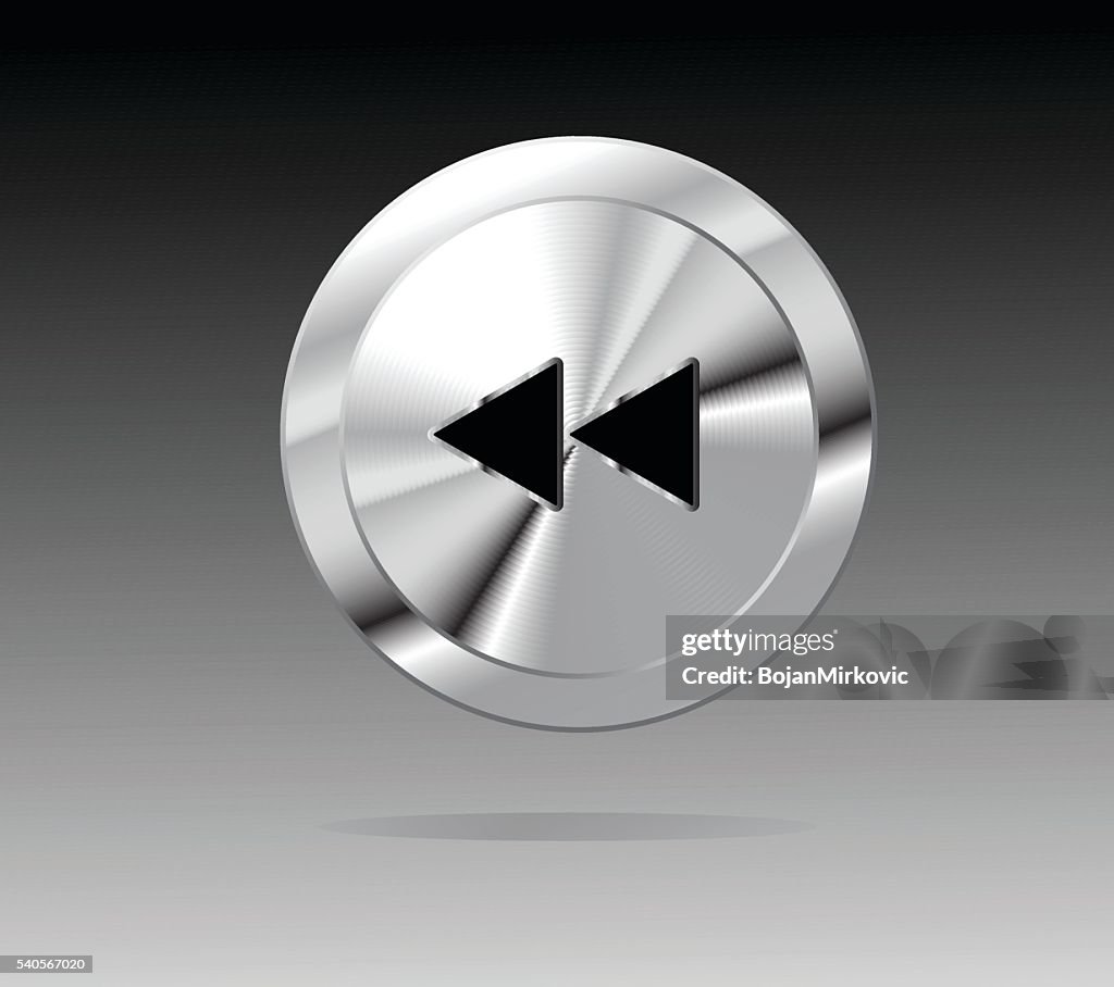 Rwind Button Rewind Button Shiny Metal High-Res Vector Graphic - Getty Images