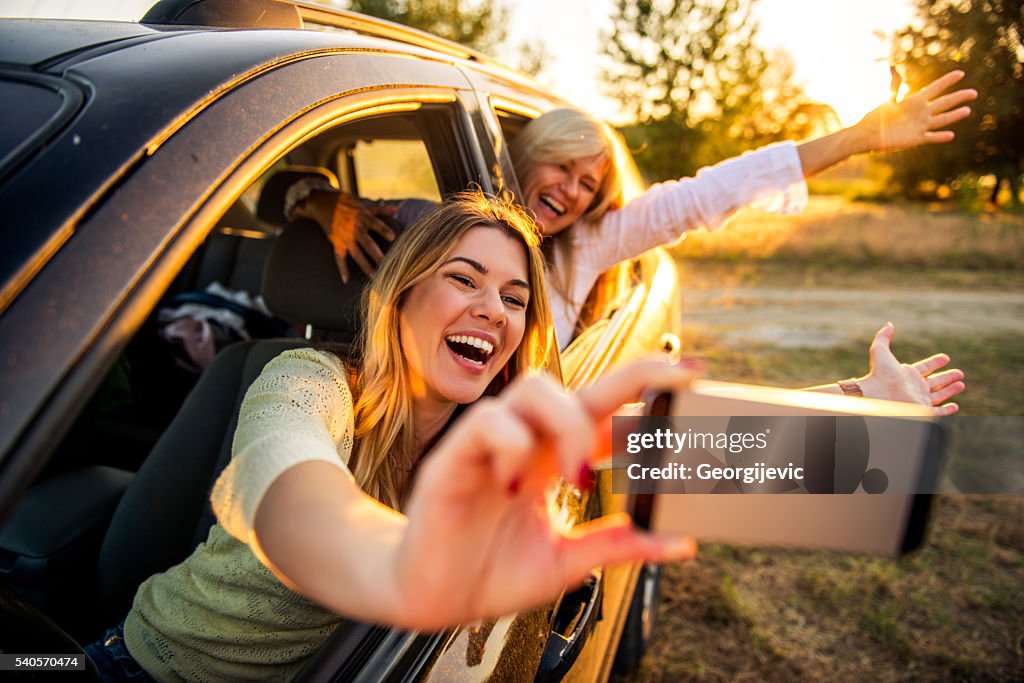 Enjoying a road trip