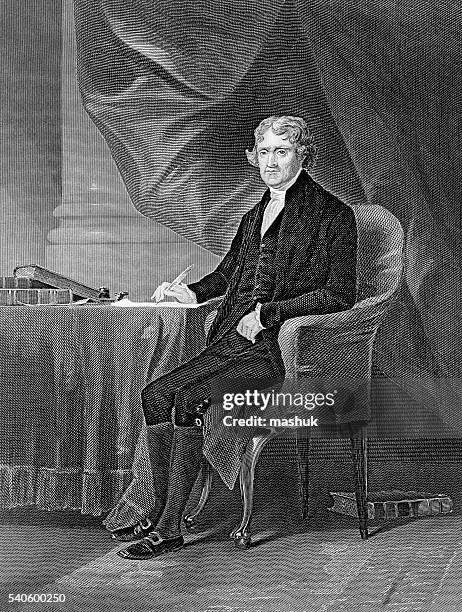 thomas jefferson 3rd us president - thomas jefferson stock illustrations