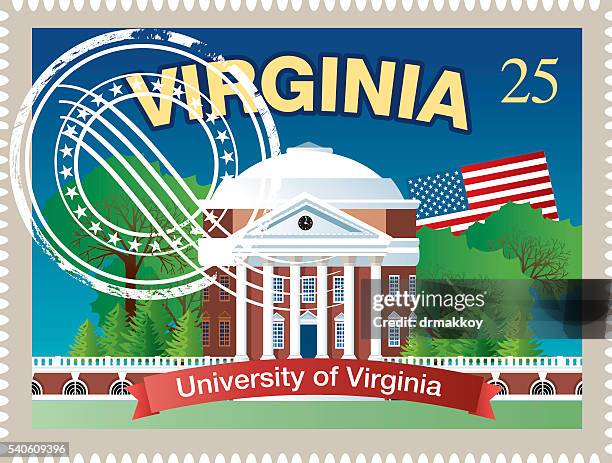 virginia stamp - charlottesville stock illustrations