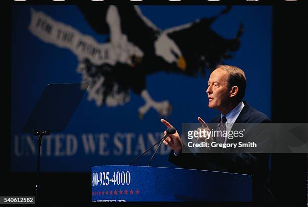 Lamar Alexander speaks at the United We Stand America political convention held in Dallas, Texas.