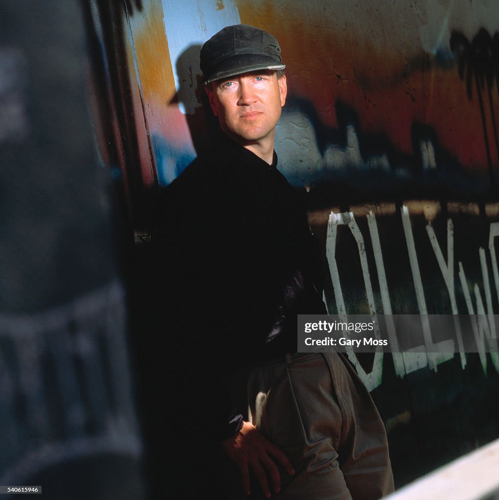 David Lynch in Front of Mural