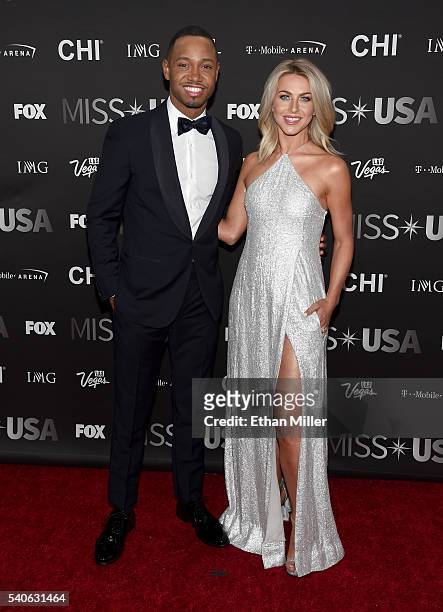 Actor Terrence J and dancer/actress Julianne Hough attend the 2016 Miss USA pageant at T-Mobile Arena on June 5, 2016 in Las Vegas, Nevada.