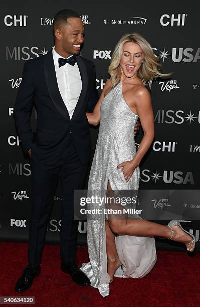 Actor Terrence J and dancer/actress Julianne Hough attend the 2016 Miss USA pageant at T-Mobile Arena on June 5, 2016 in Las Vegas, Nevada.