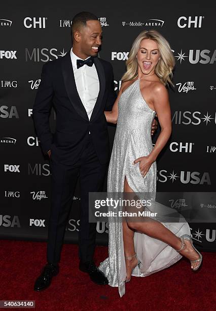 Actor Terrence J and dancer/actress Julianne Hough attend the 2016 Miss USA pageant at T-Mobile Arena on June 5, 2016 in Las Vegas, Nevada.