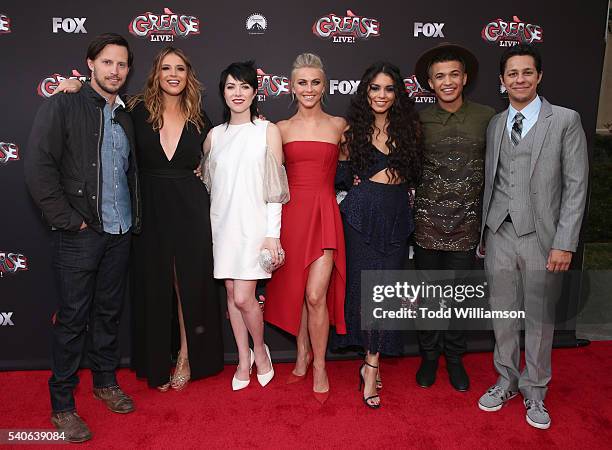 Andrew Call, Kether Donohue, Carly Rae Jepsen, Julianne Hough, Vanessa Hudgens, Jordan Fisher and David Del Rio attend FOX's "Grease: Live" For Your...