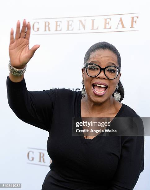 Actress Oprah Winfrey arrives at the premiere of OWN's "Greenleaf" at The Lot on June 15, 2016 in West Hollywood, California.