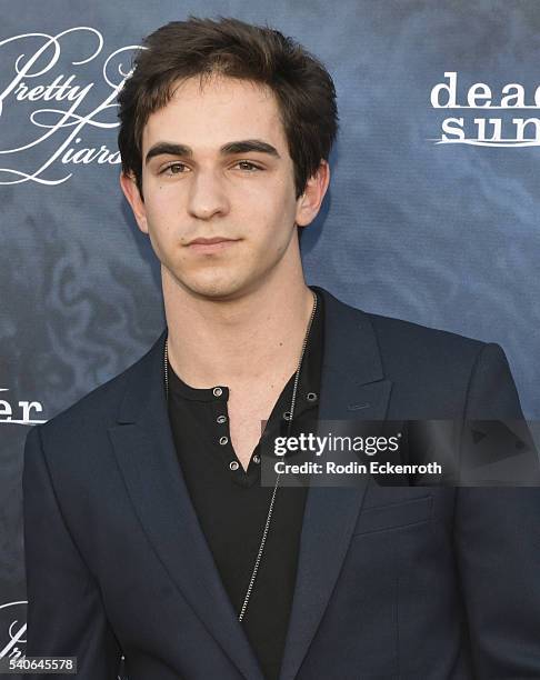 Actor Zachary Gordon attends the Premiere of ABC Family's "Pretty Little Liars" Season 7 - Arrivals at Hollywood Forever on June 15, 2016 in...