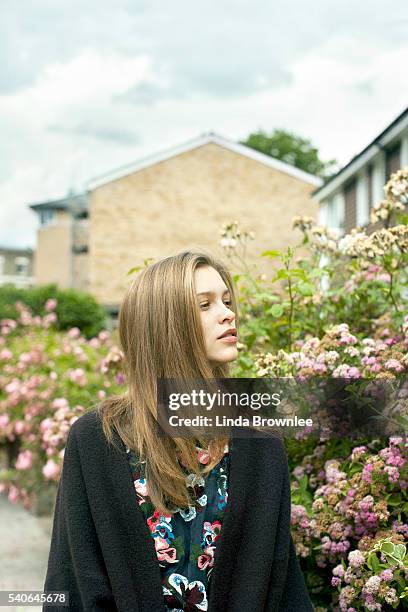 Actor Sophie Cookson is photographed for Harpers Bazaar on July 8, 2014 in London, England.