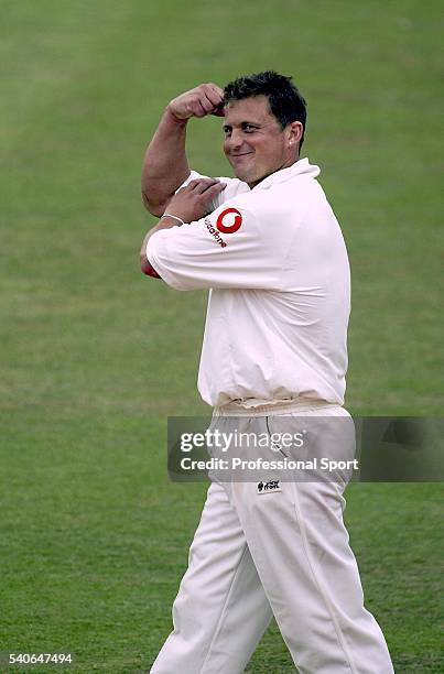 Darren Gough of England celebrates the wicket of Boeta Dippenaar of South Africa on day 3 of the N Power 1st Test between England and South Africa at...