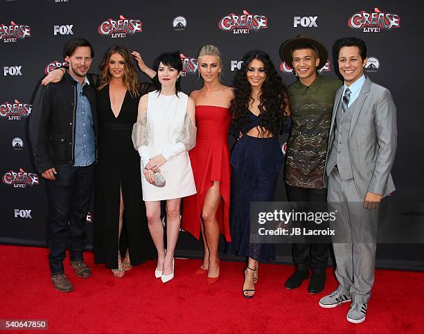 Actors Andrew Call, Kether Donohue, Carly Rae Jepsen, Julianne Hough, Vanessa Hudgens, Jordan Fisher, and David Del Rio attend the For Your...