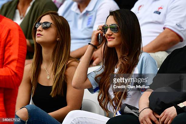 Andriani Michael , girl friend of Jack Wilshire of England prior to the UEFA EURO 2016 Group B match between England and Wales at Stade...