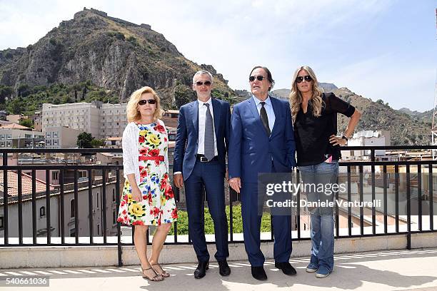 Eleonora Granata, Igor Lopatonok, Jenkinson, Oliver Stone and Tiziana Rocca attend 62 Taormina Film Fest - Day 6 on June 16, 2016 in Taormina, Italy.