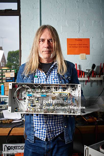 Portrait of British engineer Adrian Emsley, technical director of Orange Amps, photographed at their headquarters in Hertfordshire, on October 23,...