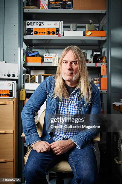 Portrait of British engineer Adrian Emsley, technical director of Orange Amps, photographed at their headquarters in Hertfordshire, on October 23,...