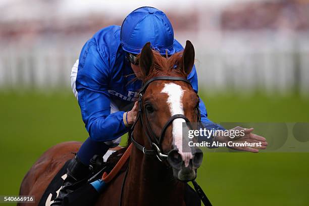 Winner of The Tercentenary Stakes William Buick riding Hawkbill on day 3 of Royal Ascot at Ascot Racecourse on June 16, 2016 in Ascot, England.