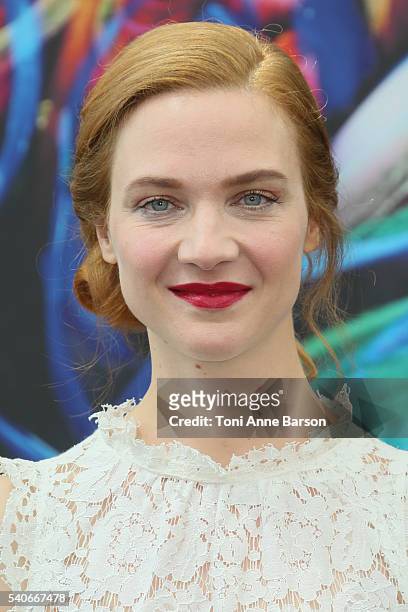 Odile Vuillemin attends "L'Emprise" Photocall as part of the 56th Monte Carlo TV Festival at the Grimaldi Forum on June 16, 2016 in Monte-Carlo,...