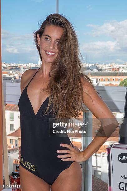 Ona Carbonell presents the new Schwarzkopf Gliss Oil Shampoo at Room Mate Oscar Hotel on June 15, 2016 in Madrid, Spain.