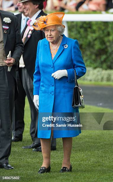 Queen Elizabeth II attends day 3 of Royal Ascot at Ascot Racecourse on June 16, 2016 in Ascot, England.