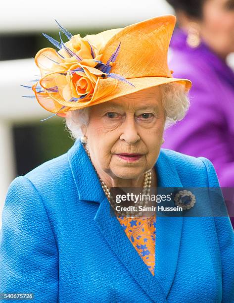 Queen Elizabeth II attends day 3 of Royal Ascot at Ascot Racecourse on June 16, 2016 in Ascot, England.