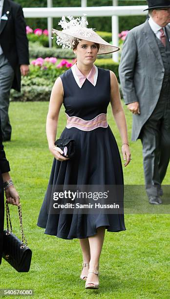 Princess Eugenie of York attends day 3 of Royal Ascot at Ascot Racecourse on June 16, 2016 in Ascot, England.