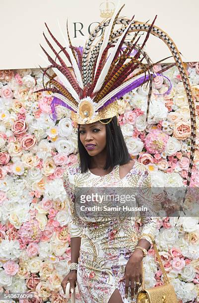 Racegoer attends day 3 of Royal Ascot at Ascot Racecourse on June 16, 2016 in Ascot, England.