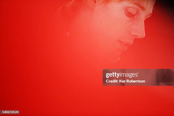 Brendon Hartley of New Zealand and Porsche Team is interviewed at a media session prior to qualifying for the Le Mans 24 Hour race at the Circuit de...