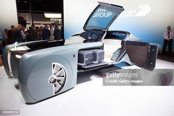 Group unveiles Vision Next 100 concept Rolls Royce at the Roundhouse on June 16, 2016 in London, England. BMW Group unveiled three of their Vision...