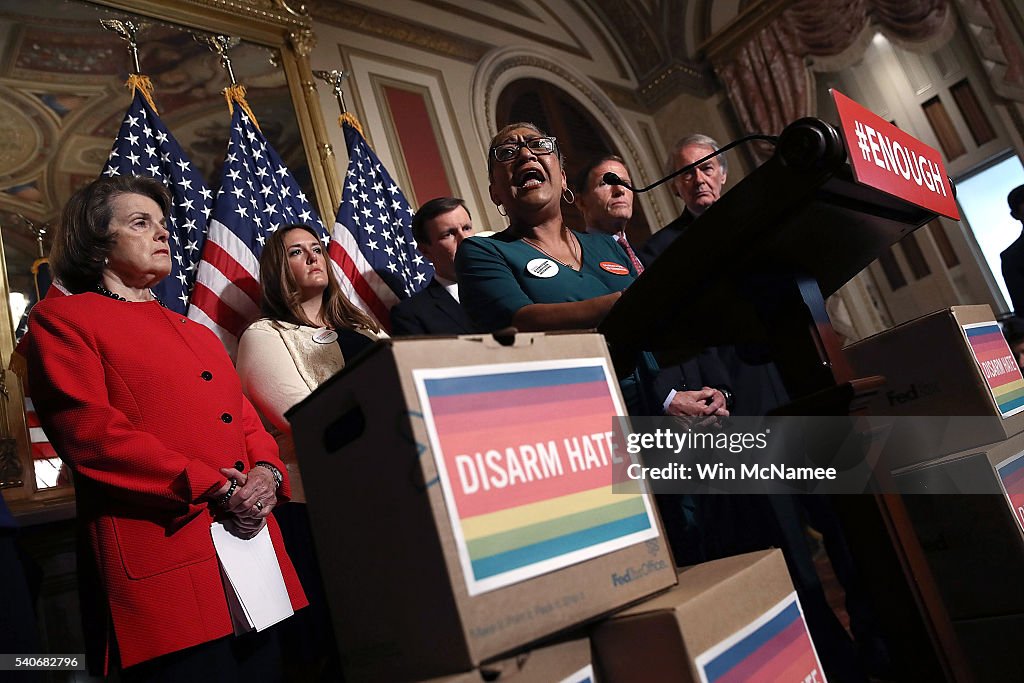 Senate Democrats And Gun Violence Victims Urge Passage Of Gun Control Legislation