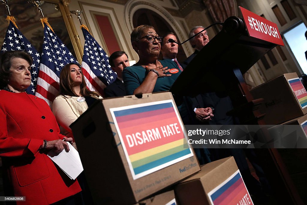 Senate Democrats And Gun Violence Victims Urge Passage Of Gun Control Legislation